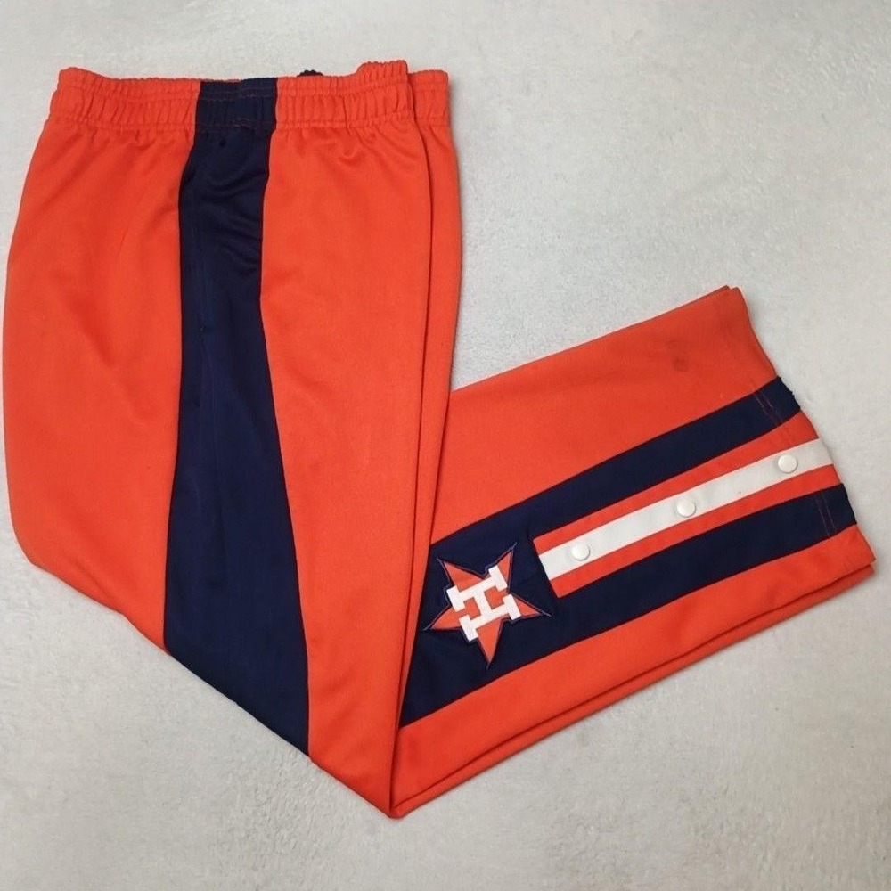 Vintage Houston Astros Pants Men 2XL Orange Rainbow 80s Cooperstown Warm Up